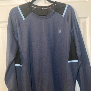 Spyder Men's Active Long Sleeve Shirt - Size L - Dark Blue/Black